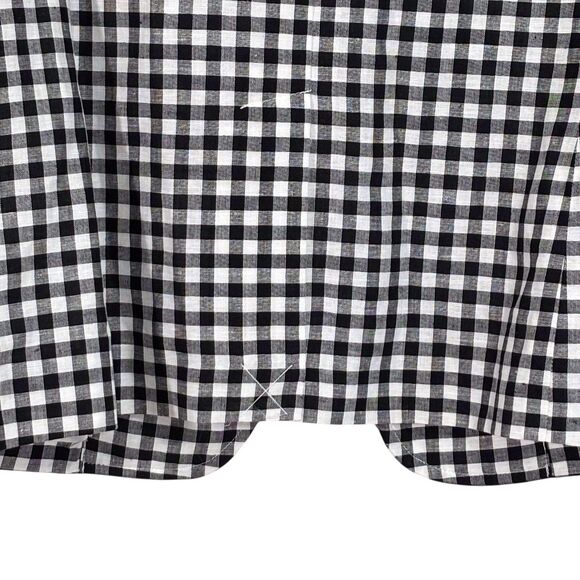 Talbots Classic Linen Blazer Gingham Black & White Single Breasted Size 12 NWOT - Picture 7 of 13